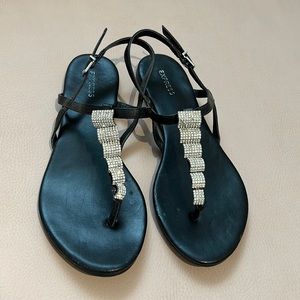 Express-Black Rhinestone Sandals